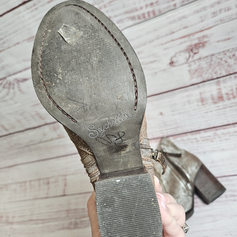 Anthropologie Metallic Ankle Boots - Picture 9 of 9